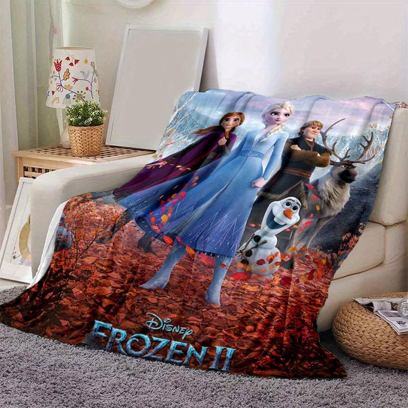 1PC Disney Frozen II Elsa Anna Olaf Sven Kristoff Winter Adventure Throw Blanket, Seasonal, Home Decorative, Blankets, Cartoon Blanket, Livi 100x150cm