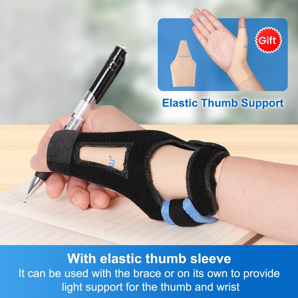 Velpeau Thumb Brace For Trigger Finger, Sprains, Arthritis And Tendonitis, Breathable Thumb Splint Fits Left And Right Hands