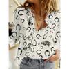 Camicetta da Donna con Bottoni e Stampa di Cavalli Camicie da Donna Camicia Casual a Maniche Lunghe per Primavera e Autunno y2k Abbigliamento Donna Top da Donna