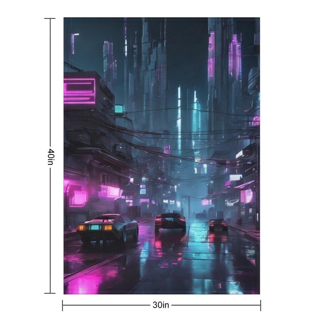 Cyberpunk Night City Art #6 Wohndecke Für Dekorative Sofas Sommerbettwäsche Decken Für Betten Flauschige Decken