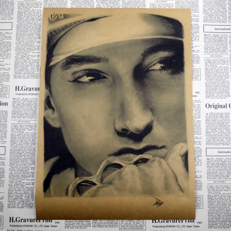 Eminem Retro Punk Poster - Kostenloser Versand Dekorative Rock Sänger Kunst
