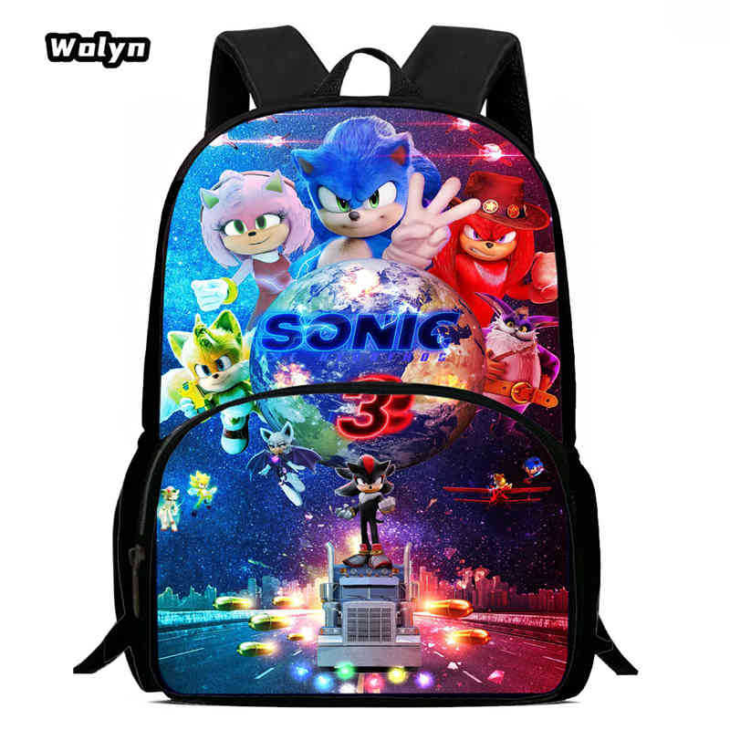Sonic Schoolbag Large Capacity Multi-Function Spine Protection To Reduce The Burden Of Student Party Essential Comfortable Schoolbag