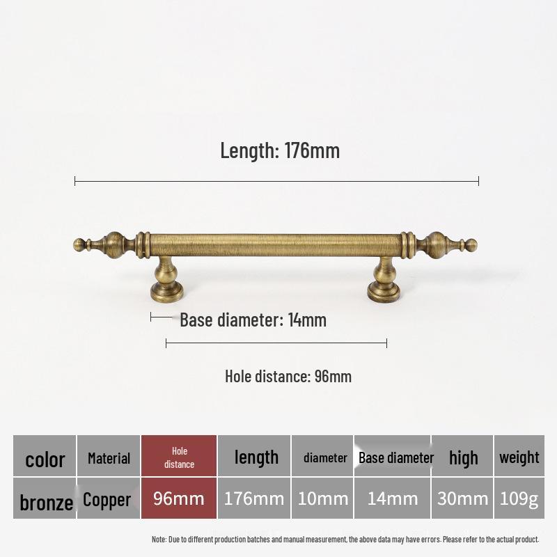 American Brass Retro Wardrobe Handle In Antique Bronze for Cabinets and Drawers