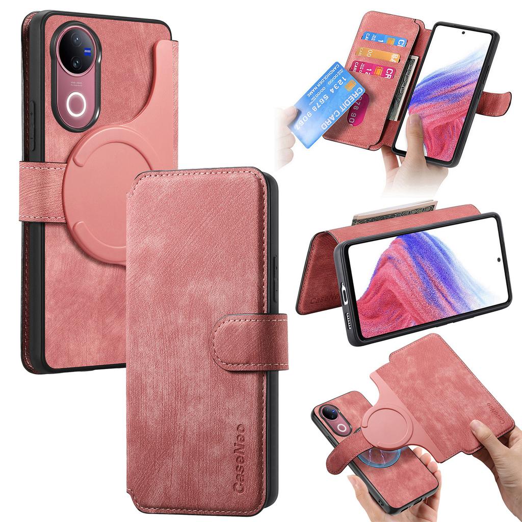 For vivo V50 5G Magnetic Case CASENEO Detachable Leather Phone Wallet Cover