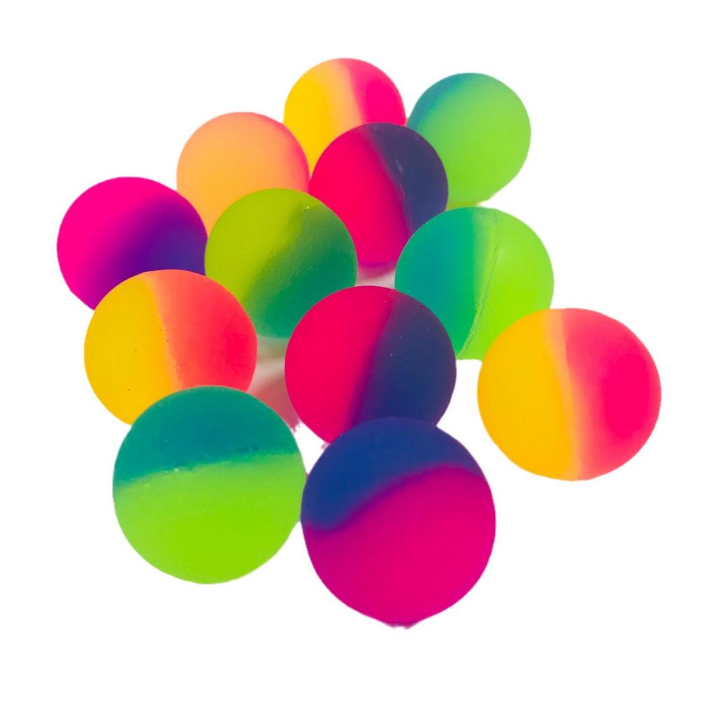 25mm Colorful Two-Tone Frosted Bouncy Ball - Solid, Elastic, Rainbow Juggling Ball