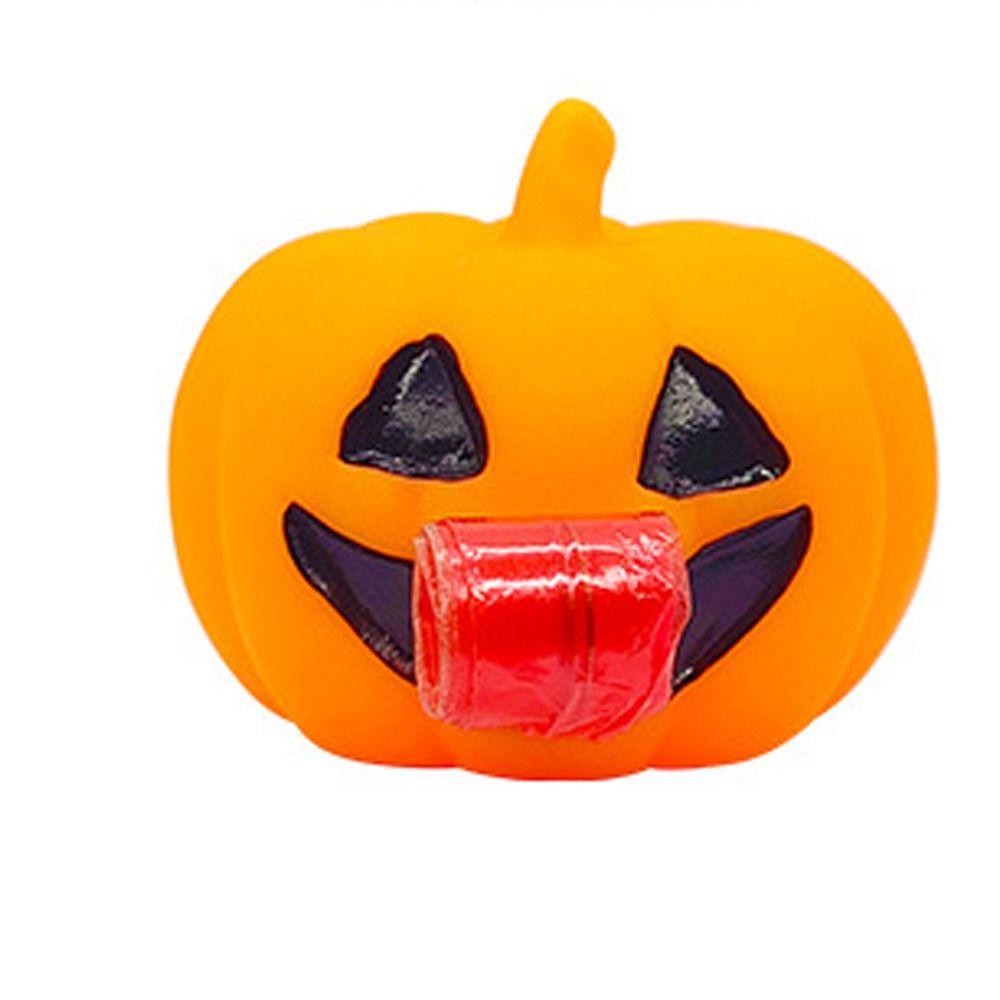 Staring Blankly Pumpkin Squeeze Toys Ghost Halloween Fidget Toy  For Adult Children