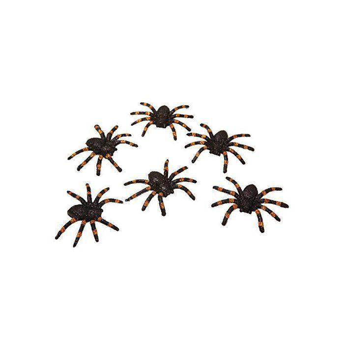 Décoration araignées Halloween - Viving Costumes - 6x7 cm - Lot de 6 pièces - Multicolore - Thème Halloween