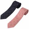 Tie Sakura Necktie 2 Color Set Navy Sword Width 7cm Length 142cm [Fortuna Tokyo] 15. Men's FT-TSET15 Blue/Pink (Free Size)