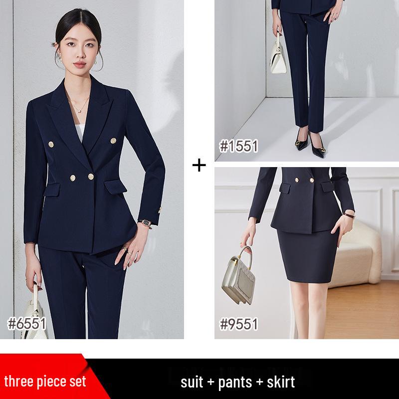 Women's Professional 2025 High-End Blazer Pant Suit Set for Workplace Interviews - Spring Collection