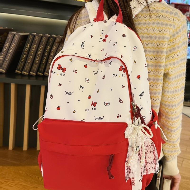 New Highvalue Japanese Fresh and Sweet Literary and Cute Cartoon Backpack Junior High School Students Lightweight Travel Backpack