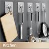 5/10/50pcs Transparent Stainless Steel Strong Self Adhesive Hooks Key Storage Hanger for Kitchen Bathroom Door Wall Multi-Function