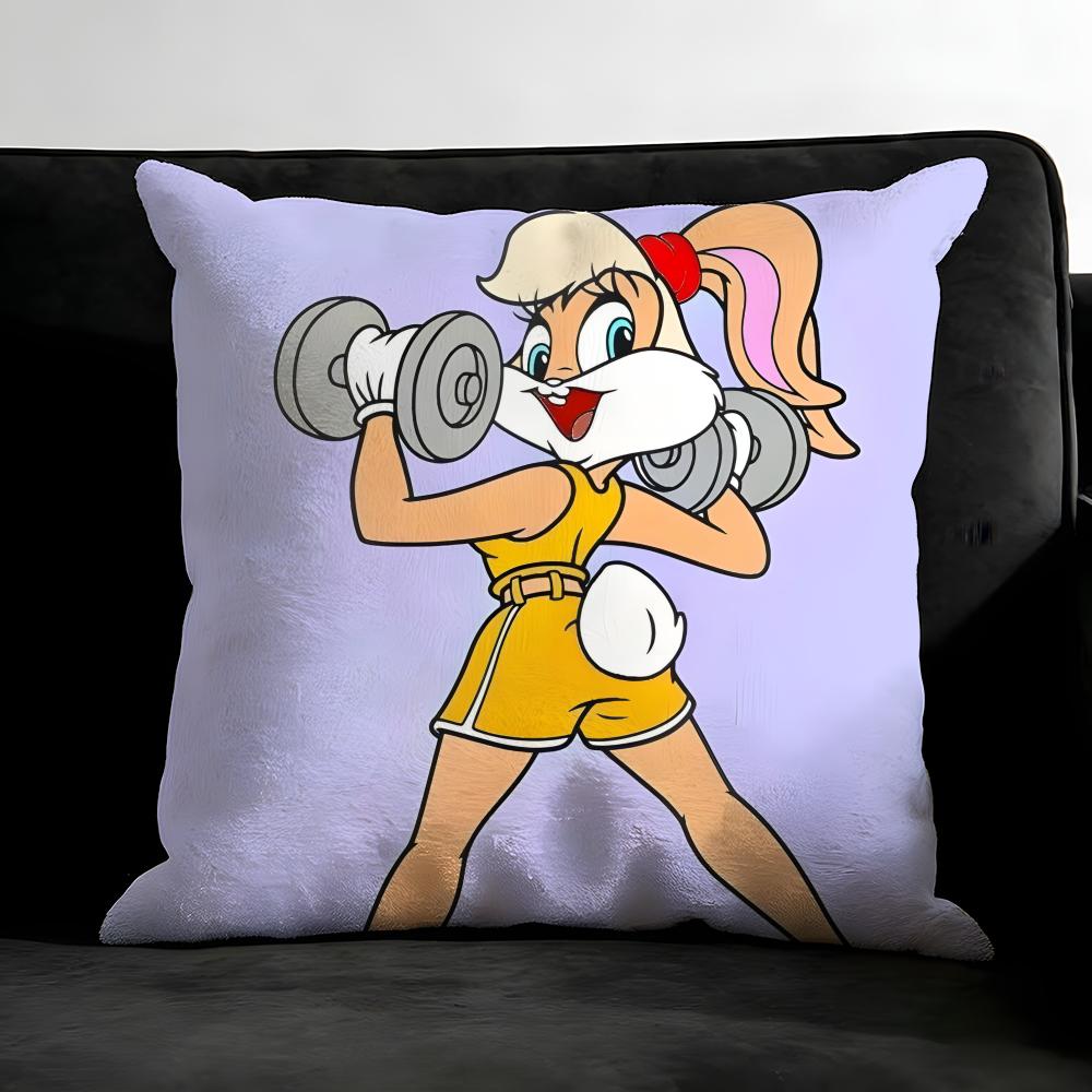 L-Lola Bunnyy Cartoon Cushion Cover Pillowcase Ultra Soft Skin Friendly Fabric Cloud Like Comfort & Concealed Zipper