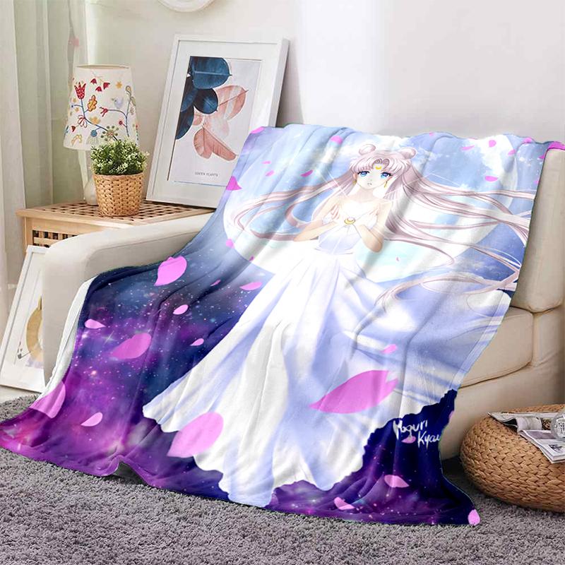 Sailor Moon Anime Fashion Cartoon Monster Flannel Fluffy Fleece Throw Blanket Children and Adult Gift Sofa Travel