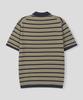 BLACK MOMENT Daily Striped Collared Knit Polo [Khaki Mix]