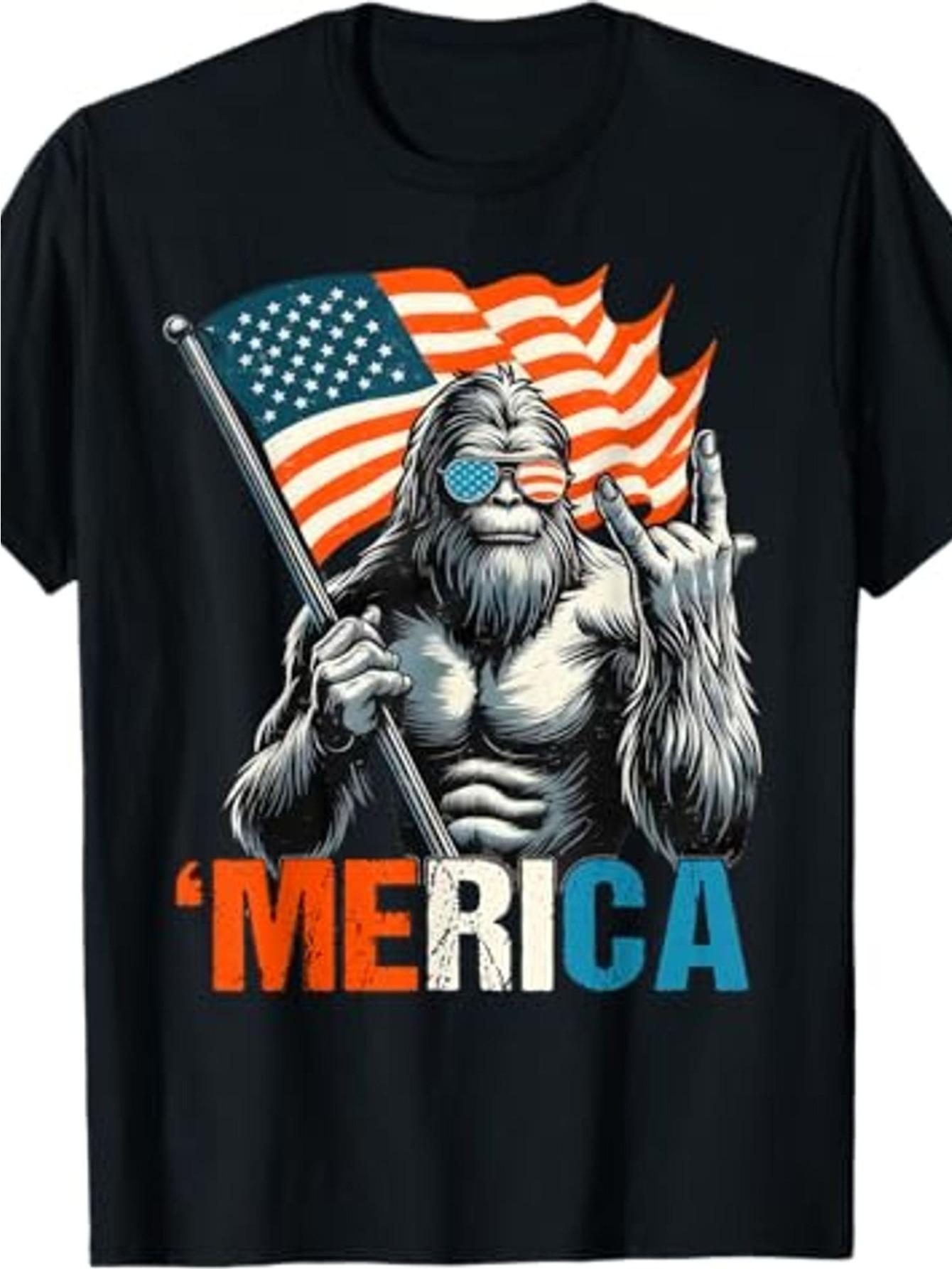 Men s Patriotic Gorilla Print T-Shirt S