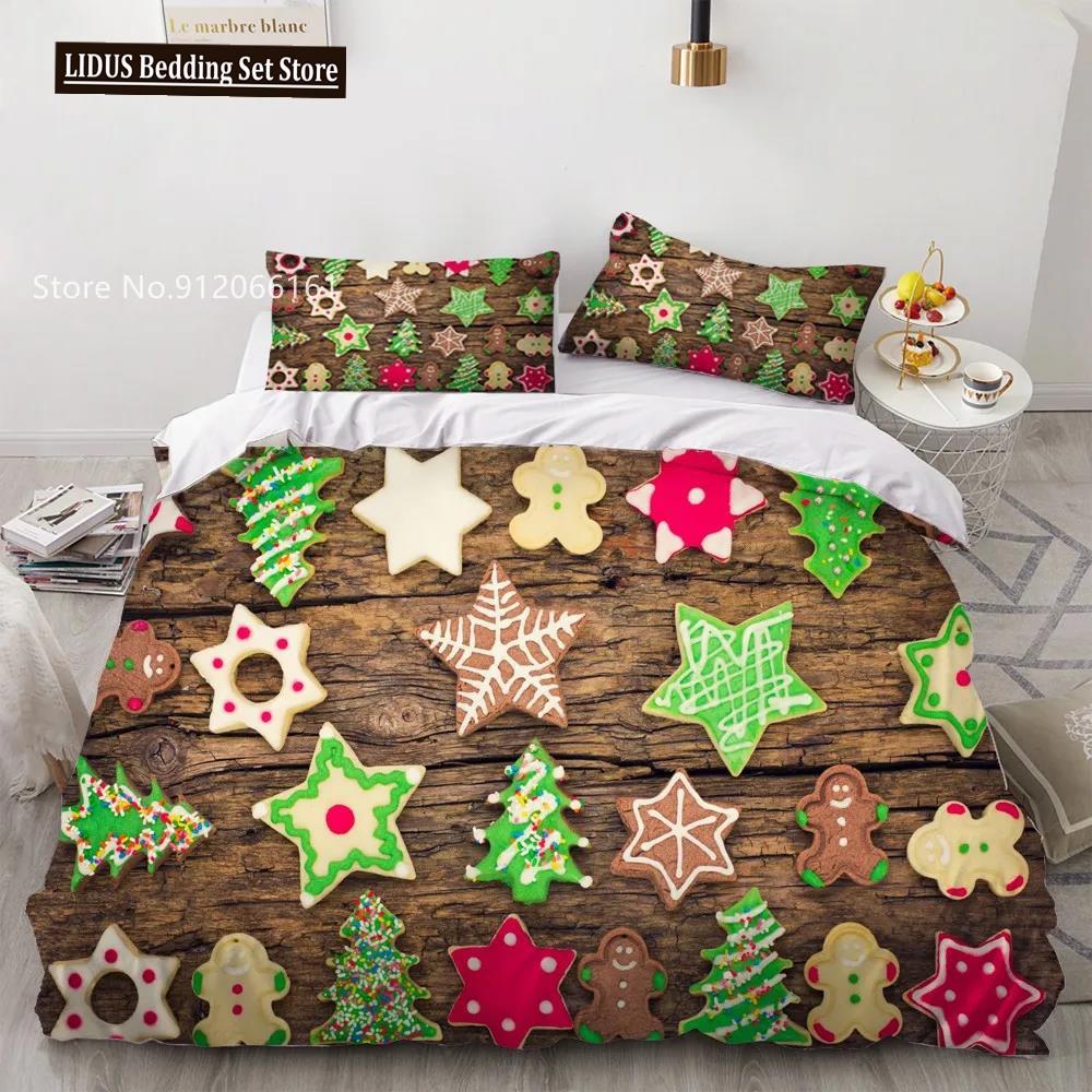 3D Printed Merry Christmas Bedding Set Queen/Twin/King Size  Christmas Decoration Home Bedclothes With Bedding Pillow