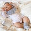 BZDOLL Wie Echt 60cm 24 Zoll Weiches Vinyl Reborn Joseph Schlafendes Baby 3D-Bemalte Haut für Mädchen Kunst Bebe Puppe mit Adern