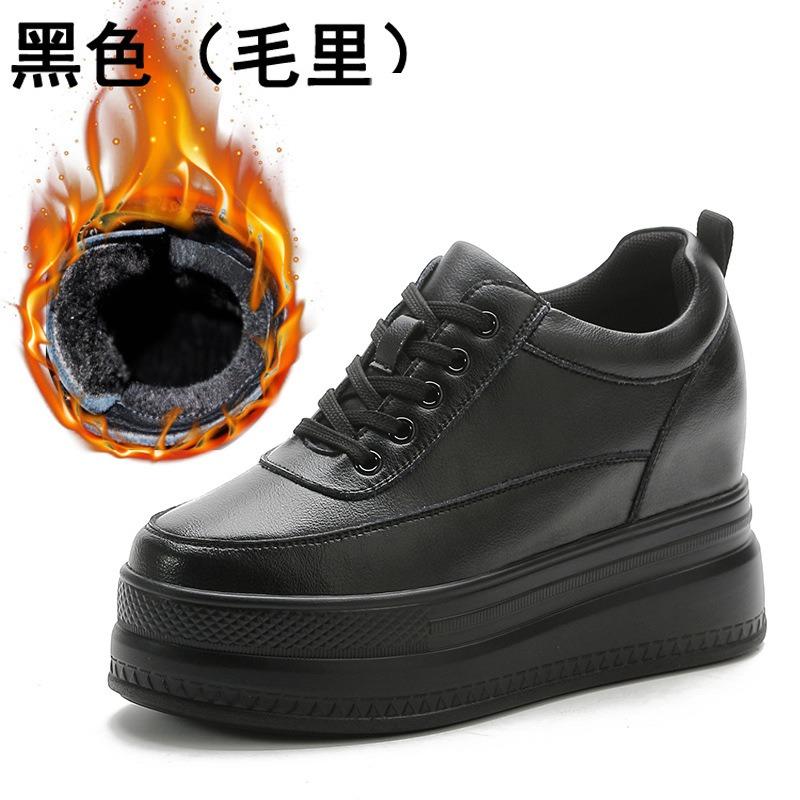 Trendy new muffin thick-soled inner height-increasing women's shoes mesh white shoes casual sports shoes