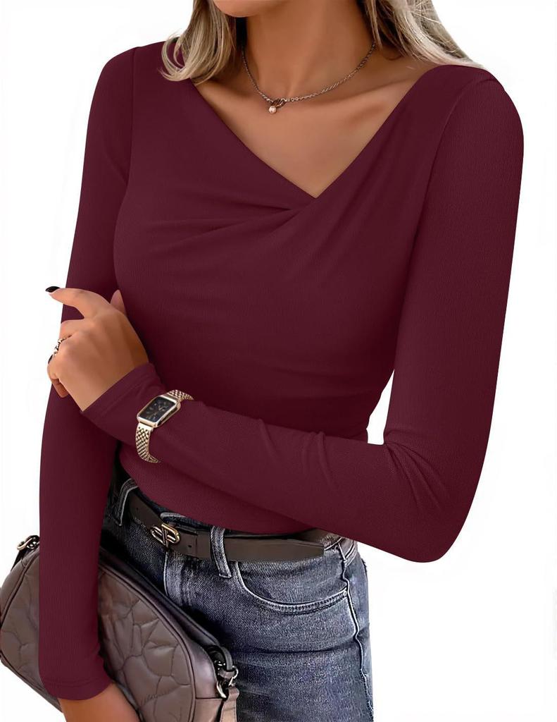 2026 Women's One-Shoulder Swing Neck Off-the-Shoulder Slimming Long Sleeve Top