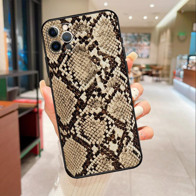 Snake Skin Print Phone Case For iPhone 17 16 15 14 13 11 12 Pro Max mini 16 Plus 16e 17 Air Protective Cover