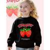 Girls' Strawberry De: A Cozy Long Sleeve Sweatshirt Featuring a Sweet Summertime Fruit Design - Soft Casual Pullover