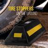 Anti Slip Garage Parking Wheel Stopper Rubber Car Tire Chock with High Visibility Yellow Stripes for All Cars Trucks 1/2Pcs