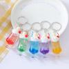1Pcs Realistic Mini Ice Cream Soda Cup Keychains With Cherry Topping Bright Colors For Bag Decoration And Small Gifts