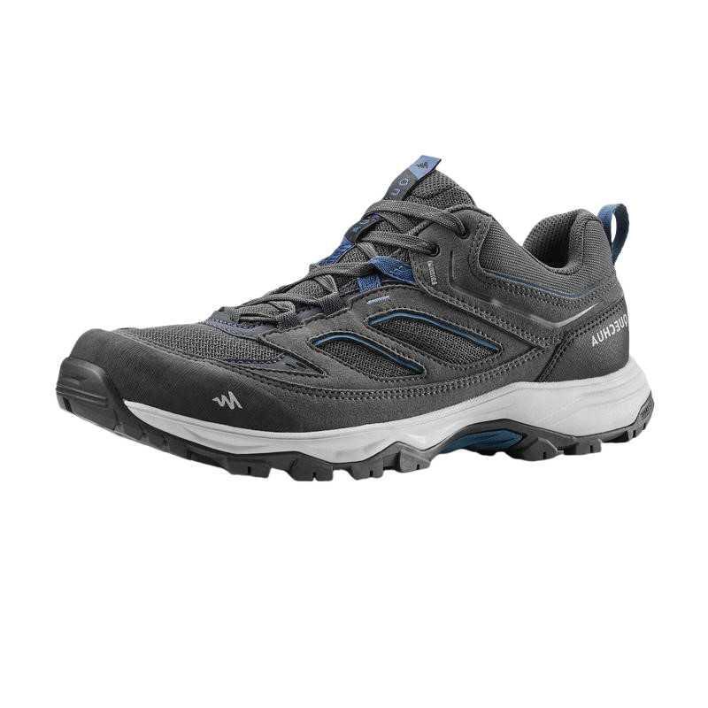 DECATHLON MH100 Leather Stylish and Comfortable Mountain Non-Slip Breathable Grip Low Top Trekking Shoes Men's Grey