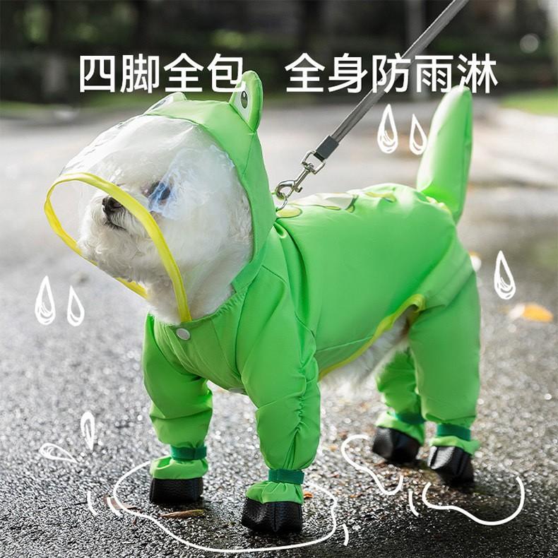Dog Raincoat Summer Clothing Pet Dog Summer Teddy Bigbear Small Dog Animal Styling Traction Leg Raincoat