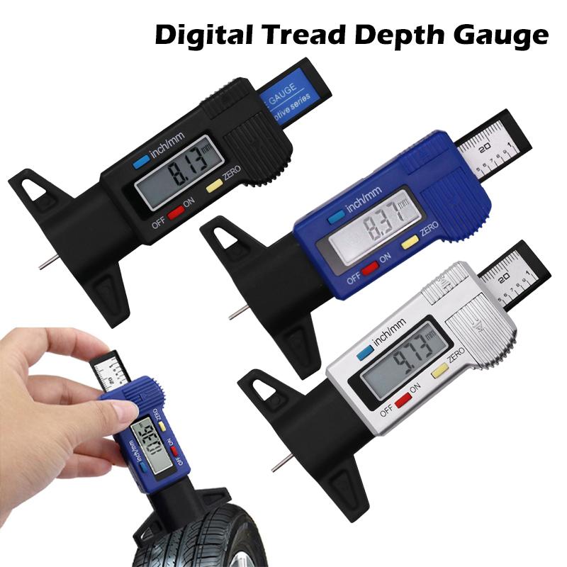 LCD Digital CarTyre Tire Tread Depth Gauge Tire Monitoring System Stainless-steel Caliper Depth Gauge Inspection Measurer Tools High Quality