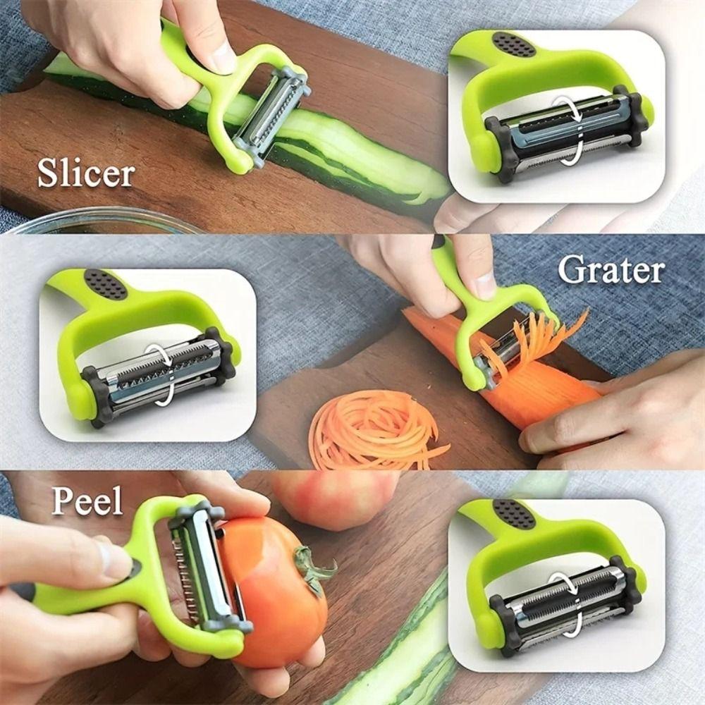 Multifunction Peeler Three in One for Carrot Cucumber for Melon Potato Stainless Steel Peeler 3 In 1 Rotary Peeler