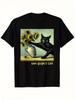 Van Gogh Sternennacht T-Shirt Schwarz Sonnenblumen-Print Retro Kunst Aufdruck Rundhals Lässig Damen Sommer T-Shirt Kleidung