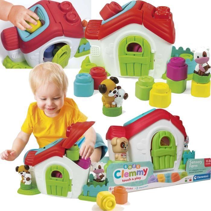 Ferme sensorielle Clemmy soft blocks Trieur Clementoni Maison des animaux