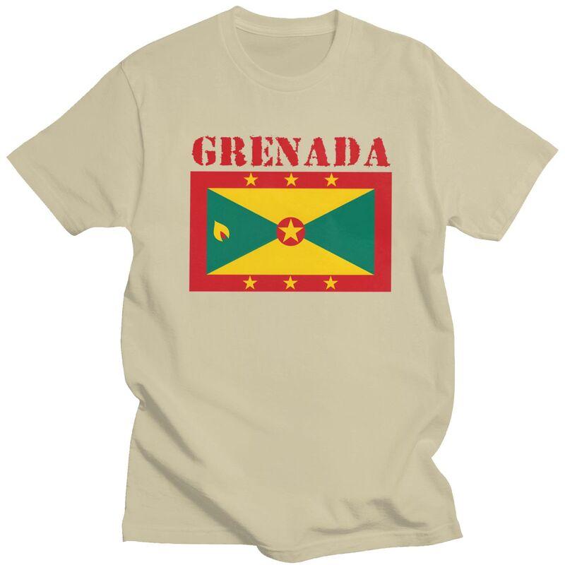 Individuelle Herren Grenada Flagge T-Shirts Kurzarm Baumwoll-T-Shirt Streetwear T-Shirt Lässiges T-Shirt Slim Fit Kleidung