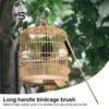 Long Handled Birdcage Brush Wooden Parrot Cage Cleaning Brush Pet Supplies Bird Equipment Cleaner for Myna Hamster Cage