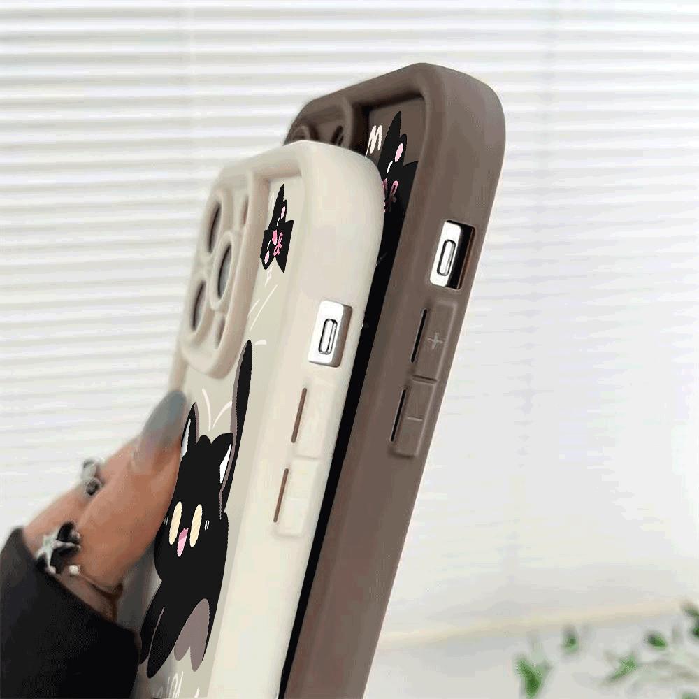 Cartoon Black Cat UV Print Phone Case For Xiaomi Redmi Note 14 13 12 11 10 9 8 7 Pro/Plus 4G 5G Shockproof Anti-Scratch Cover