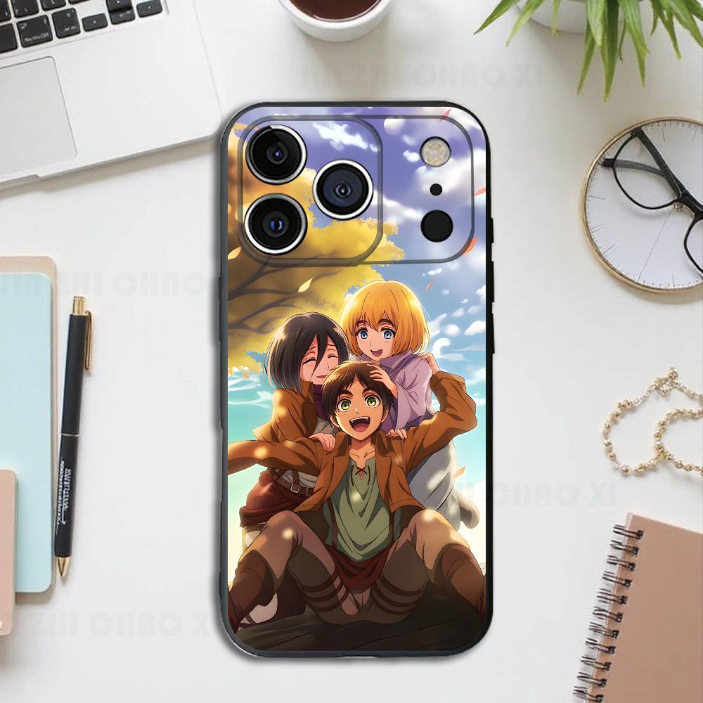 Eren M-Mikasa Armin Levi Silicone Soft Phone Case For IPhone17 16 15 14 13 12 11 Pro Max Plus X XR SE Cover