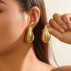925 Silver Hollow Water Drop Earrings 18k Gold Plated Glossy Simple Jewelry Gift for Women