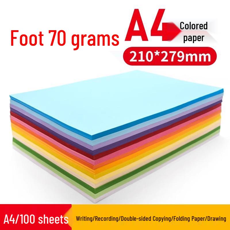 10-Color A4 Origami & Printing Paper, 70g, for Craft & Office Use