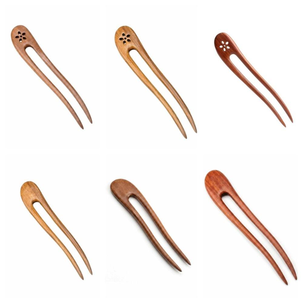 Handmade Wooden Hair Sticks U Shaped Wood Hairpins and Clips Delicate Hair Forks  Girls