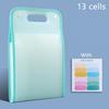 A4 Macaron Vertical Binding File Bag Student Test Paper Storage Bag 13 Cell Portable Organ Bag, Office School Supplies
