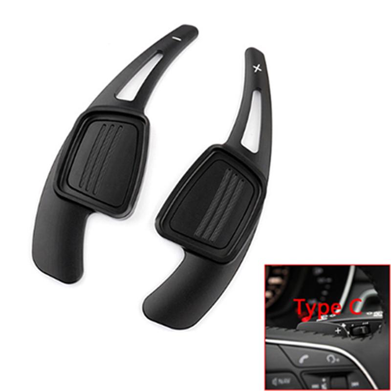 For A3 S3 A5 S5 2017 A4 B9 Q7 2015-2019 TT TTS 1 Pair Aluminum Car Steering Wheel Gear Shift Paddle Shifters Red Black