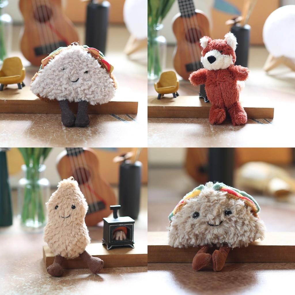 Cute Sandwich Jellycat Fox Peanut Kids Plush Toy Keychain For Decor Backpack