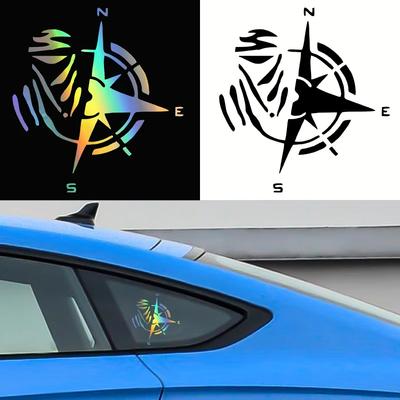 12*13CM lieblicher Autoaufkleber Kreatives Design Persönlichkeit Mode Kompass Dekoration Zubehör Wasserdichte Abdeckung Kratzer Aufkleber