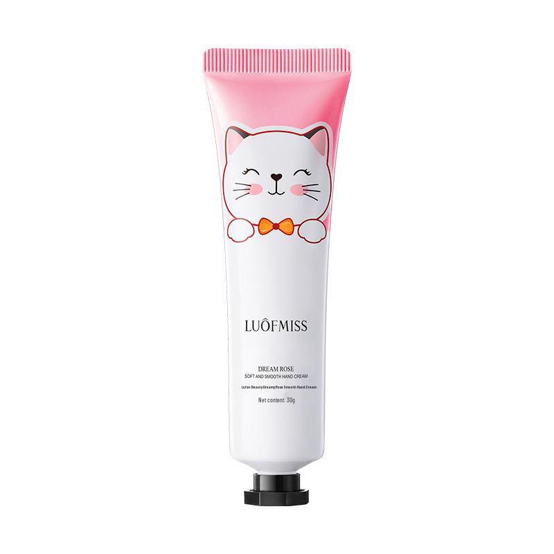 Luofan Meixi Dreamy Rose Hydrating Hand Cream with Cute Kitty Design