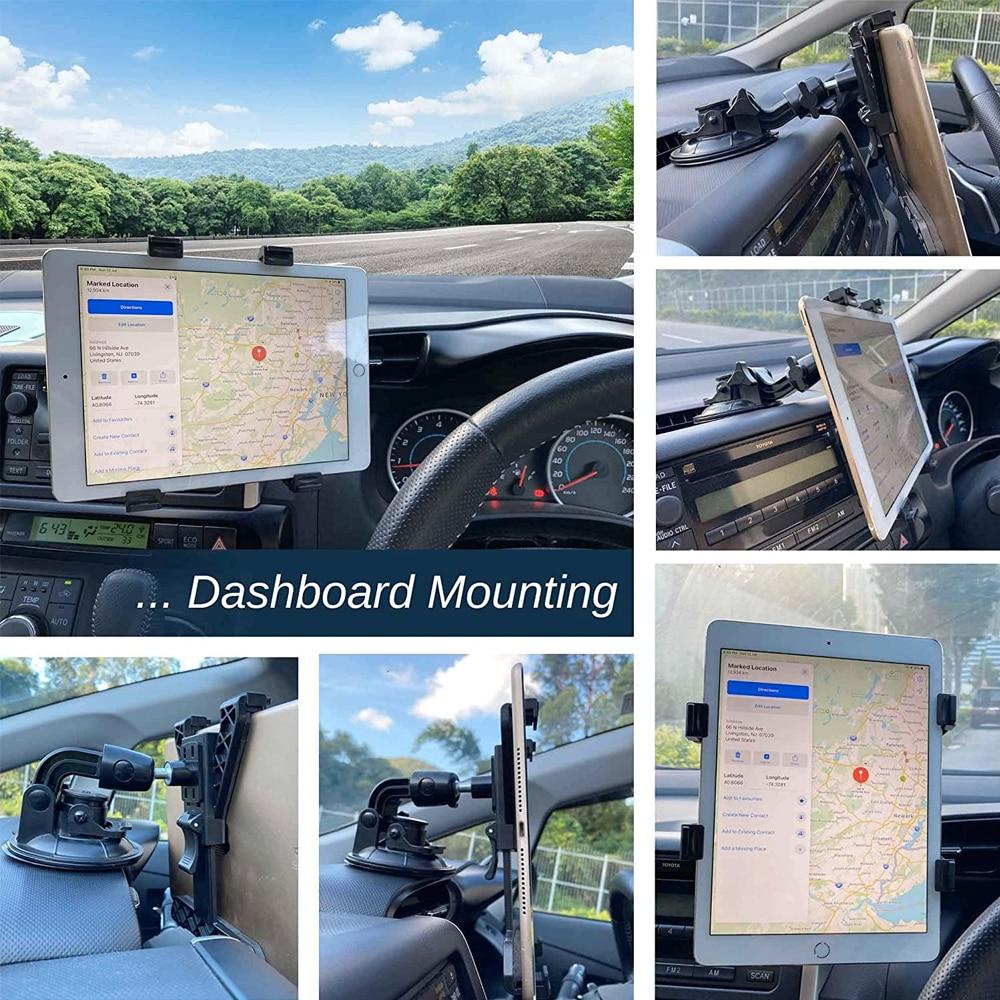 Xnyocn Tablet Car Holder Stand For iPad Air 1 2 Mini 2 3 4 Pro 9.7 10.5 Universal Windshield Mount For 7 To 11 Inch Samsung Tab
