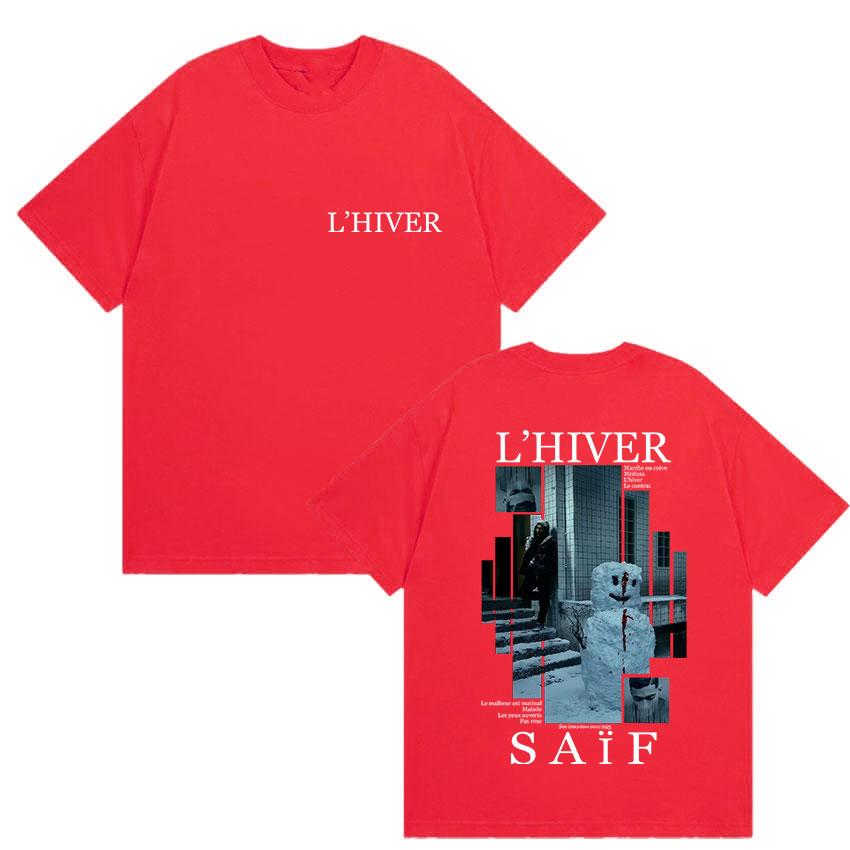 2025 Summer Rapper LHIVER Saif Album Graphic Mens Gothic Hip Hop Short Sleeve Tshirts Vintage Cotton Tshirt Streetwear Y2k