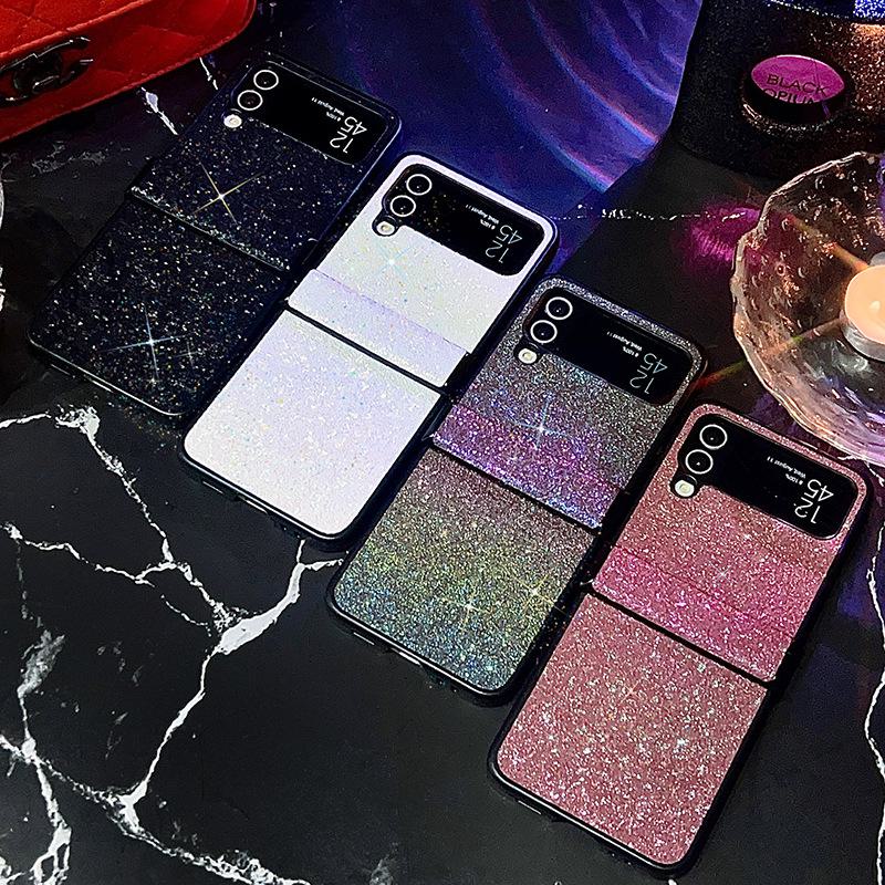 Colorful hinge full-cover protective case for Samsung Galaxy Z Flip4/3, anti-fall design for folding screen.