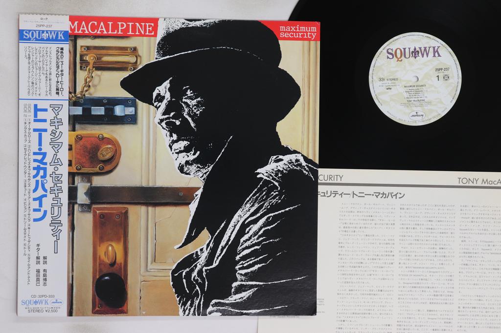 LP Record TONY MACALPINE - Maximum Security 25PP237 SQUAWK 1987 Japan Obi Metal Used
