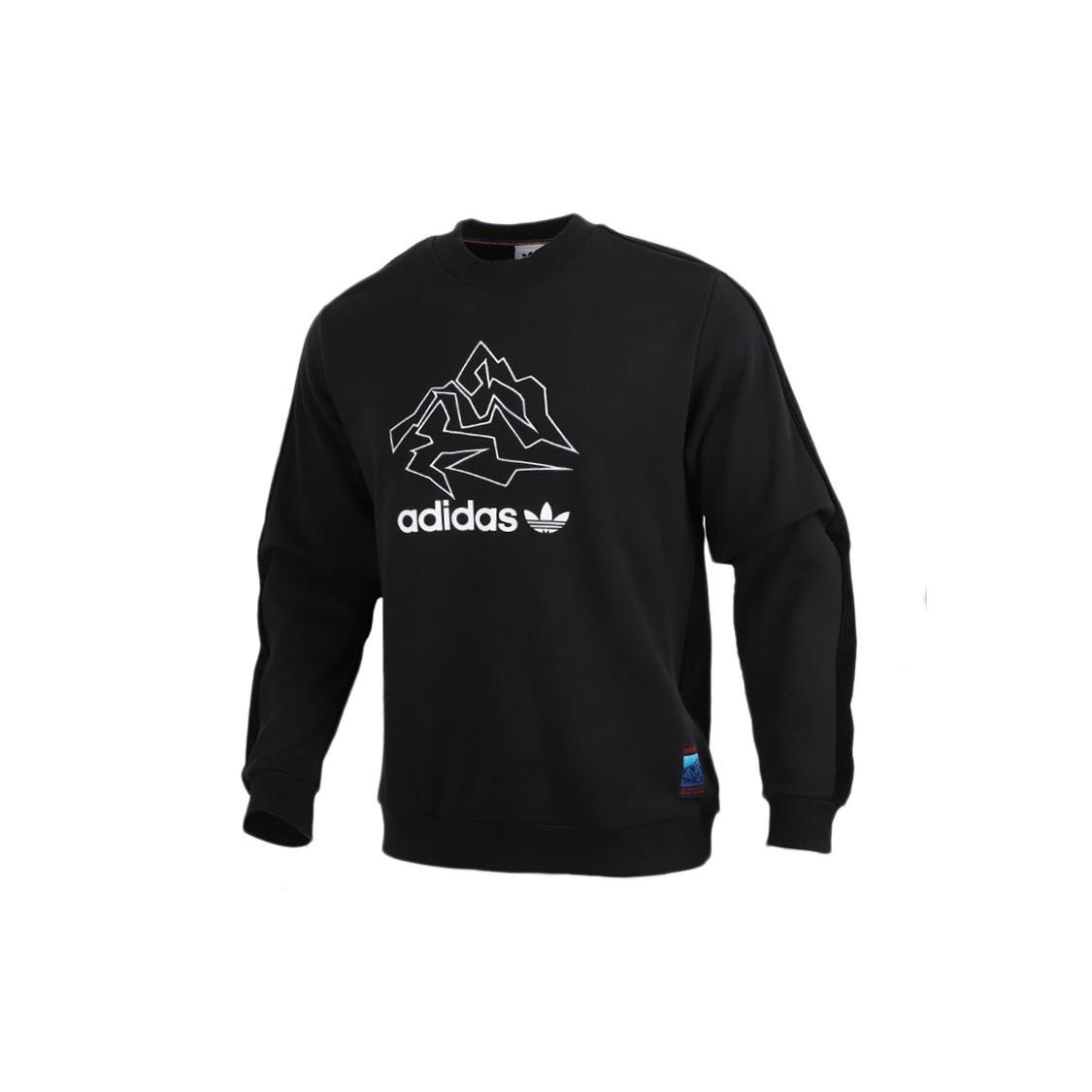 adidas originals Adv Crew logo Printing Casual Round Neck Pullover Sports Black Men s GV0925 M
